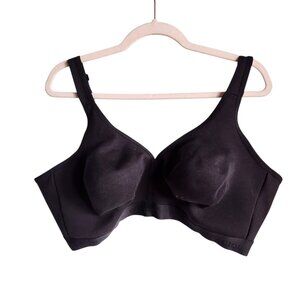 Cacique Bra 46DD 46E Black Women's Unlined Full Coverage No Wire Back Close